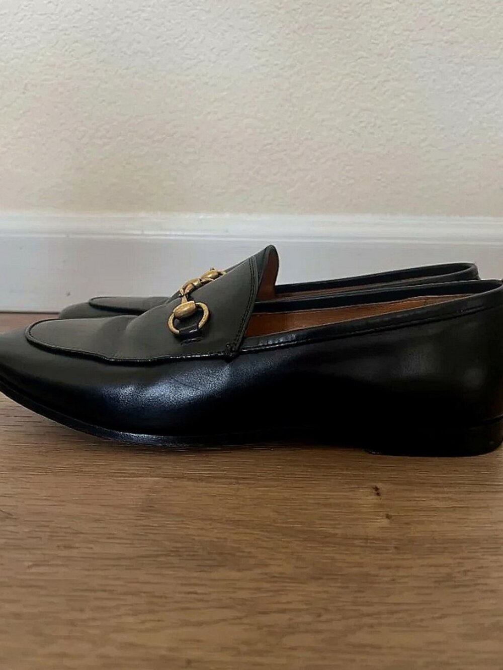 Gucci Black Leather Horsebit Loafers